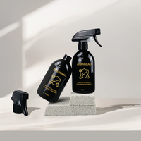 Bouteille en plastique PET noire de 16 oz vide de luxe avec pulvérisateur à gâchette pour la mousse, emballage en gros pour le nettoyage domestique et des pièces.