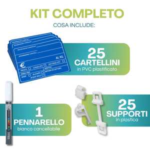 Kit d'étiquettes de prix en PVC pour comptoir de poissonnerie avec supports et marqueur, 25 étiquettes bleues pour aliments - Product Image 2