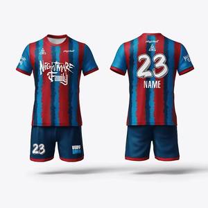 Gratis op maat gemaakte zomer- en herfstvoetbaltenue, geautomatiseerd gesneden, antibacterieel, V-hals, korte mouwen, unisex voetbalkleding - Product Image 5