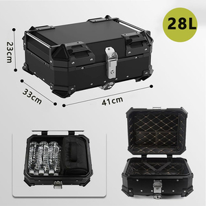 Boîte de rangement universelle pour vélo 28L, boîte à bagages pour <span class=keywords><strong>moto</strong></span>, maleta para <span class=keywords><strong>moto</strong></span>, boîte arrière en aluminium pour <span class=keywords><strong>moto</strong></span>, <span class=keywords><strong>top</strong></span> <span class=keywords><strong>case</strong></span> - Product Image 2