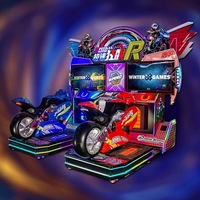 Simulateur de course de moto double à monnayeur, machine de jeu dynamique à inclinaison pour centre de jeux intérieur et FEC