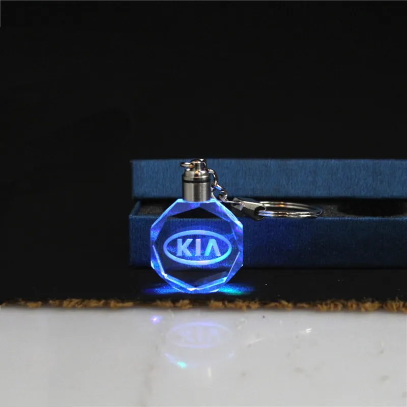 Сделанный на заказ прозрачный кристалл лазерная гравировка Подарочный Кристалл 2D / 3D логотип гравировка Led брелок