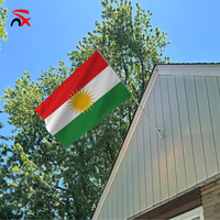 Drapeau national du Kurdistan personnalisé, 3*5 pieds, polyester, grand drapeau pour la fête nationale