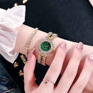 Quartz Uurwerk Grensoverschrijdende Buitenlandse Handel Volledig Diamant Armband Horloge Met Stalen Riem Zonnebloem Diamant Ketting Explosieve Kleur - Product Image 4