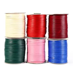 Custom 1mm Flat Korean Waxed Cord Polyester Braid Waxed Thread In Various Colors Wholesale Price