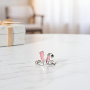 Vente en gros de bagues en argent pur 925, bague en argent simple, bague mignonne en forme d'oreille de lapin - Product Image 3