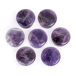 Đá tự nhiên Tai thịt đường hầm cắm xuyên bùng phát duy nhất với O-ring thạch anh tím đá Tai Đo giãn nở 3-16mm - Product Image 4