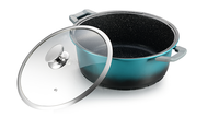 Casserole en aluminium antiadhésive avec revêtement en marbre durable et protection en silicone, ustensiles de cuisine directement du fabricant