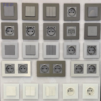 Venta de Fábrica, Interruptores y Enchufes Eléctricos LED de la UE, Interruptores y Enchufes de Pared Inteligentes, 82 mm x 155 mm