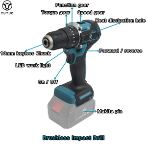 Yutuo nhà sản xuất 6 trong 1 6 cái/bộ Li-ion pin Lithium hộp nhựa không chổi than không dây công cụ điện Combo kit <span class=keywords><strong>Power</strong></span> Tool Set - Product Image 3