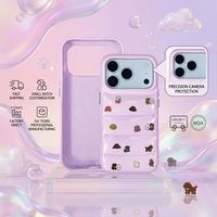 Coque de téléphone Kawaii Cartoon Puppy pour iPhone 18, texture matelassée brillante, protection antichoc pour téléphone portable