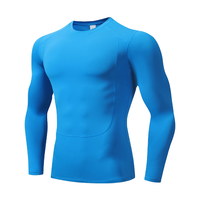 T-shirt de compression à manches longues pour homme, séchage rapide, respirant, pour entraînement fitness, couche de base athlétique, rashguard MMA ajusté