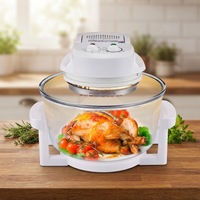 Friteuse à air chaud 12L en verre transparent, four halogène électrique, contrôle manuel, facile à nettoyer, sans huile, pour la cuisine domestique
