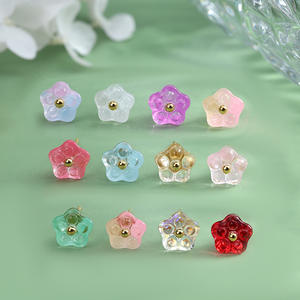 नई शैली जेली फूलों की बालियां घाटी फैशन बालियां मीठे ताजा फूलों के बालियां मीठे मीठे फूलों की कान के लिए - Product Image 1