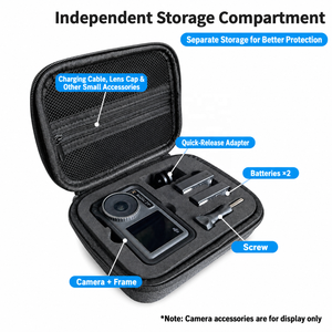 Étui de rangement DJI Osmo <span class=keywords><strong>Action</strong></span> 5 Pro/4/3, sac de transport rigide en EVA pour accessoires de caméra d'<span class=keywords><strong>action</strong></span>, pochette de voyage antichoc en <span class=keywords><strong>toile</strong></span> - Product Image 3