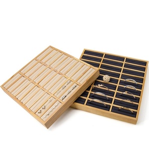 New Style Japanese Korean Solid Wood 49-<b>post</b> square <b>Earring</b> Display Rack Jewelry Display Prop Counter Display Tray - Product Image 2