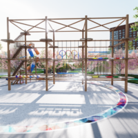 Aire de jeux d'aventure pour enfants en acier galvanisé certifiée CE, personnalisée pour les parcs municipaux et les places publiques