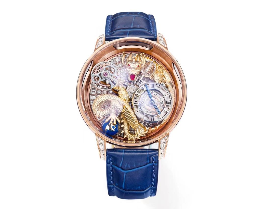 Caja oro rosa, dragón dorado.