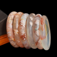 Gelang Batu Agate Bunga Sakura Alami, Ukiran Tangan Bunga Sakura, Gelang Batu Agate untuk Mencari Ketenangan Pikiran dan Penyembuhan Batin
