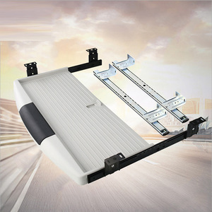 Thickened Hanging Keyboard <b>Drawer</b> Slide Rails 1.8mm Silent Damping Buffer 2 Section For Desk Use - Product Image 1