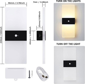 Hiện đại USB LED PIR cảm biến Tường Đèn cảm ứng không dây Tường Đèn Treo Tường cảm biến chuyển động đèn có thể sạc lại đèn - Product Image 5