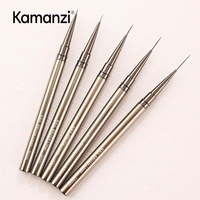 Kit professionnel de 1 pinceau pour nail art UV, outil de manucure, stylo à rayures françaises, à lignes et à fleurs, en matériau synthétique avec manche métallique