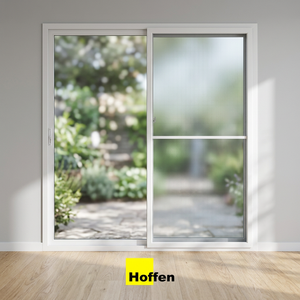 ประตูบานเลื่อนคู่ Hoffen Pro ทำจาก UPVC พร้อมกระจก ขนาด 160x205 สีขาว มีมุ้งกันยุง กันน้ำ และฉนวนกันความร้อน เหมาะสำหรับใช้ในโรงแรม รับประกันตลอดอายุการใช้งาน - Product Image 3