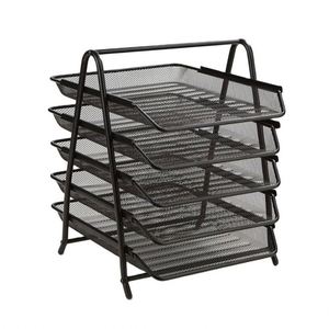 Home Office 5 Tier Metal Stackable Letter <b>Tray</b> Paper <b>File</b> Organizer Paper <b>File</b> Holder - Product Image 4