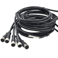 Conector de Sensor M12, Conector Hembra Impermeable IP67 de Cobre para Alimentación, Acoplamiento Roscado, 4 Pines, Tipo DIN, Aleación de Zinc