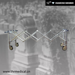 अंतिम संस्कार चर्च ट्रक के लिए THR-CTF04 यूरोपीय शैली हल्के वजन स्टेनलेस स्टील ताबूत ट्रॉली - Product Image 2