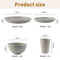 Ensemble de vaisselle coloré de 16 pièces, gobelets, assiettes, bols en plastique réutilisables, matériau PP, vaisselle durable