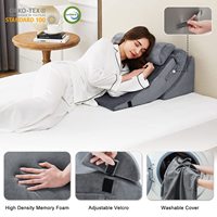 Werkseitige Lieferung 4 PCS Filler Mehrzweck-Bettlücken-Kopfteil Dreieckiges Memory Foam-Bettkeil kissen