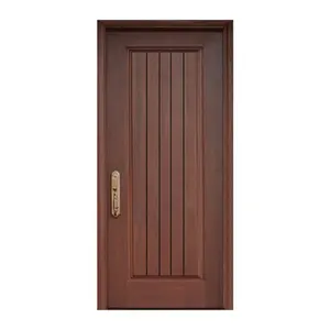 Warna kayu alami kerajinan khusus Interior kamar tidur dan ruang belajar pintu kayu