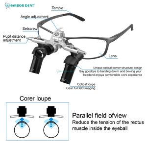 Haute qualité <span class=keywords><strong>5X</strong></span> Ergo Loupes binoculaire loupe optique 350-420mm Distance de travail réglable 5W LED phare machines - Product Image 3