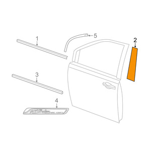 Moldura de ventana para Dodge Grand Caravan 2008-2020 5020664AD de plástico resistente al agua - Product Image 4