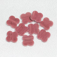 Pierres précieuses en vrac personnalisées de haute qualité Rhodonite naturelle et Quartz Rose coupe plate trèfle à quatre feuilles en gros