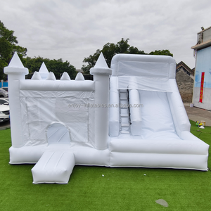 Parcours d'obstacles gonflable en vinyle de qualité commerciale de 18oz jeu de parcours d'obstacles blanc pour la fête - Product Image 5