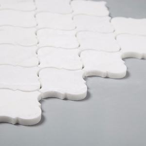 Hot Selling Polished Glorious White Marble <strong>3x3</strong>" Arabesque Mosaic <strong>Tile</strong> - Product Image 4