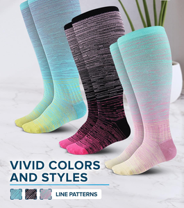 Calcetines de Compresión de Viscosa de Bambú de Talla Grande, Calcetines Hasta la Rodilla de Pantorrilla Ancha para Enfermeras, Viajes, Circulación, Calcetines de Compresión Personalizados - Product Image 5