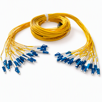 Kabel Patch Trunk Fiber Optik High Density 24F LC-LC UPC SM G.657.A1 3.0mm OFNP Plenum Rated Fanout untuk Pusat Data 1M