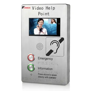 Dual Button Intercom Emergency/Info IP Call Station with HD Video Camera and TFT Screen KNZD-60IPIL