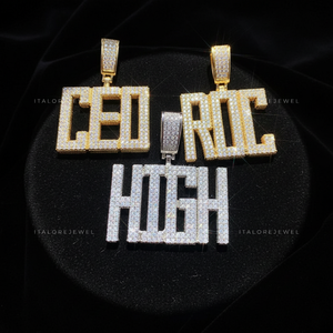 Colgante de Letra ROC de Plata 925 Chapado en Oro con Moissanita, Collar de Alfabeto, Joyería de Moda Hip Hop Unisex para Fiesta, Regalo, Amuleto - Product Image 4