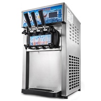 Nouvelle machine à glace molle commerciale automatique à 3 saveurs, haute productivité, en acier inoxydable, compatible avec le yaourt, le lait et l'eau