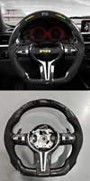 Compatible avec BMW F30 F31 F34 F35 F80 F83 F87 F06 F25 F26 F22 F23 F32 F07 F10 F18 Série 1 2 3 4 5 M Volant en fibre de carbone LED