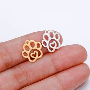 Gold Plated Stainless Steel <b>Cute</b> Animal Paw Charms Jewelry Supply for DIY <b>Bracelet</b> Necklace Unisex Gift Pendant - Product Image 5
