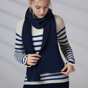 Wholesale Fashion Solid Color Merino <b>Wool</b> Blend Warm Long Thick Knit Neck <b>Wrap</b> Winter Casual Preppy Style Scarf - Product Image 3