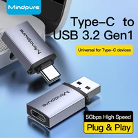 Adaptador Mindpure de Aleación de Aluminio USB-C a USB-A Tipo C OTG USB 3.2 Gen2 a Tipo C para Teléfono Celular Android