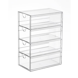 Acrylic tổ chức rõ ràng Stackable lưu trữ ngăn kéo trang điểm thủ công Vanity Countertop-trang sức nghệ thuật Cung cấp hiển thị giá - Product Image 4