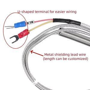 เทอร์โมคัปเปิลแบบหุ้มเกราะ K ประเภท1200C โพรบสเตนเลสทางอุตสาหกรรมดัดเซ็นเซอร์อุณหภูมิสูง - Product Image 3