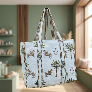 Bolsos Tote de Moda Bohemia Vintage Ecológicos de Alta Calidad, Bolsos Tote de Algodón Estampados a Mano con Logotipo Personalizado para Mujer - Product Image 3